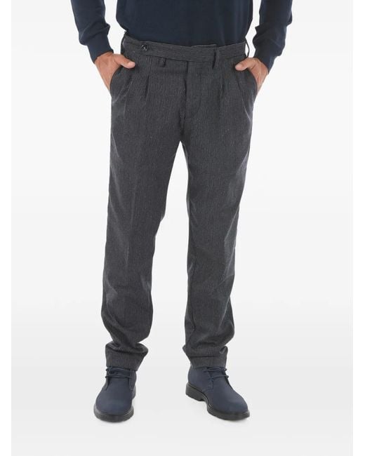 Cruna Blue Pinstriped Trousers for men