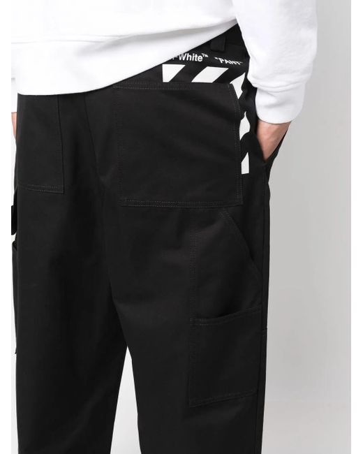 Off-White c/o Virgil Abloh Black Diagonal Pocket Carpenter Pants for men