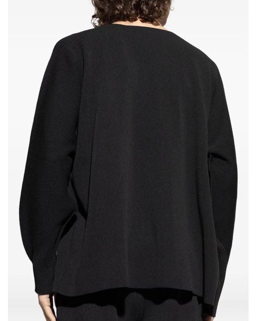 Homme Plissé Issey Miyake Black Ribbed Round-Neck Jumper for men