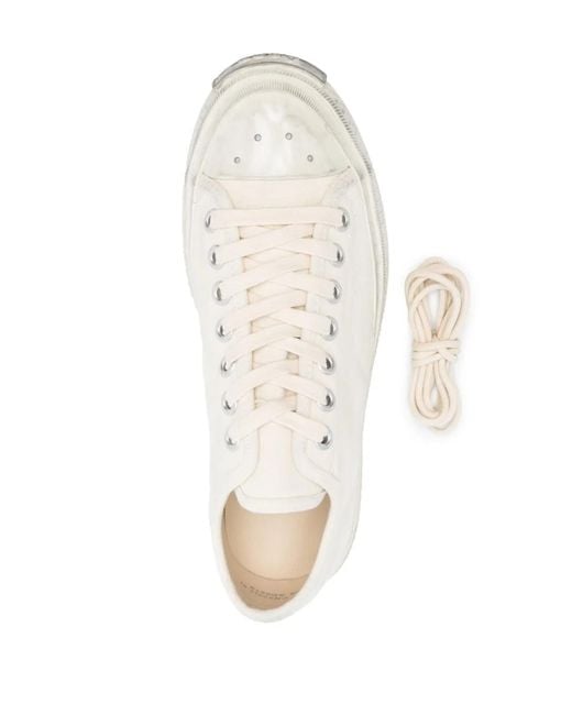 Acne White Ballow Soft Tumbled Tag Sneakers