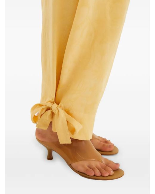 Farm Rio Yellow Tie-Leg Printed Trousers