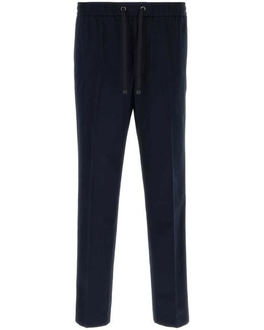 Moncler Blue Pressed-Crease Straight-Leg Trousers for men