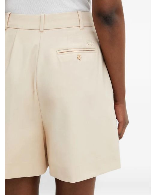 Lacoste Natural Pleated Tailored Shorts