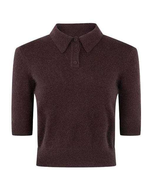 Twinset Brown Polo-Neck Polo Top