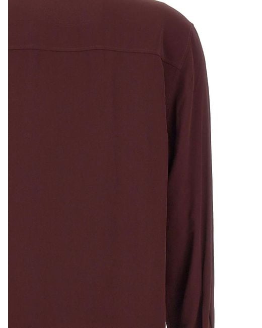 Filippa K ボタンカフス Vネックブラウス Purple