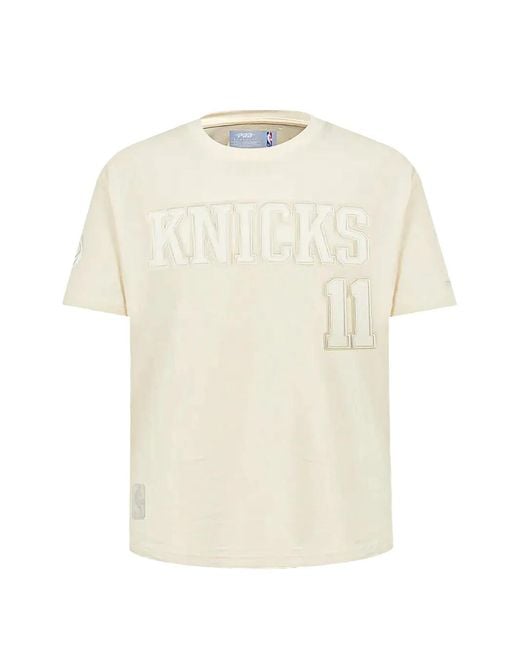Pro Standard White X Nba New York Knicks Jalen Brunson Embroidered T-Shirt for men