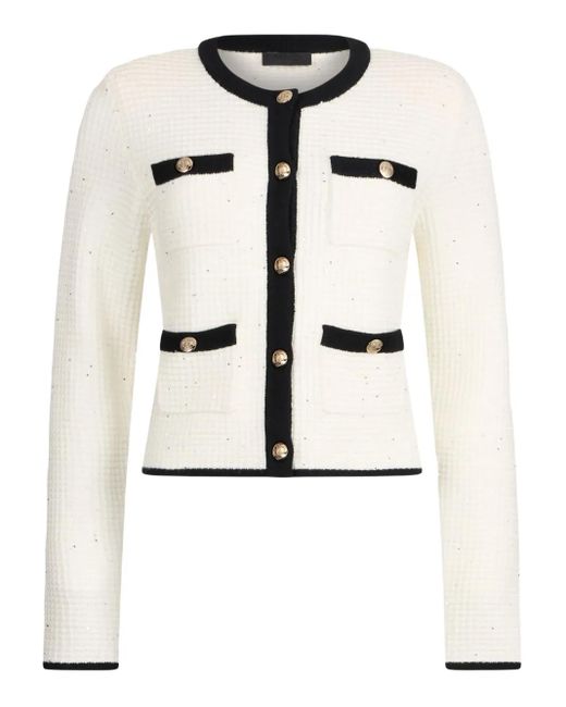 Liu Jo White Knit Button-fastening Jacket