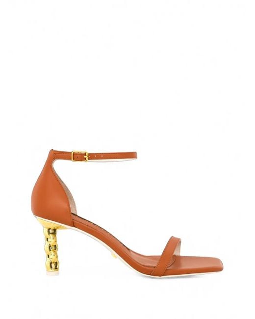 Kat Maconie Brown Adela Chain-Link Heel Sandals