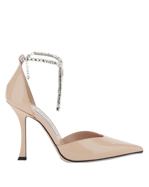Escarpins À Ornements En Cristal Stevie 100 Mm Jimmy Choo en coloris White