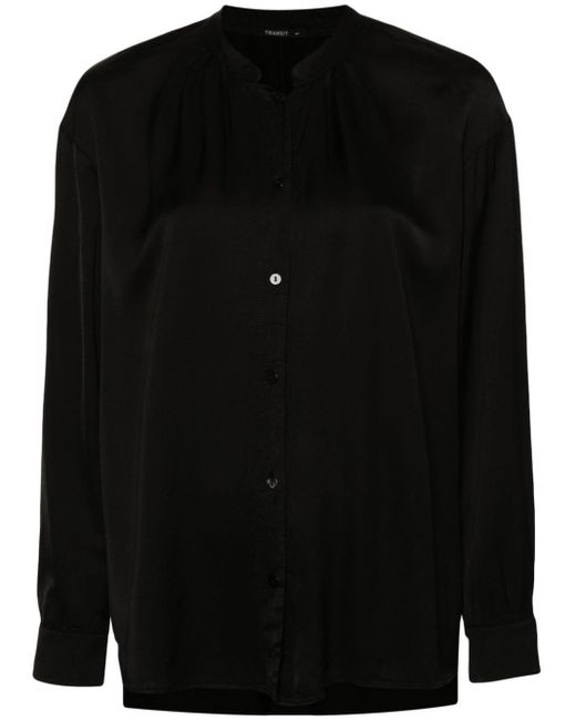 Transit Black Long-sleeves Wool Shirt