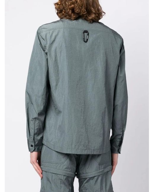 Spoonyard Blue Zip-Pockets Lightweight Shirt Jacket for men