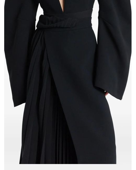 A.W.A.K.E. MODE Black Pleated-Insert Skirt