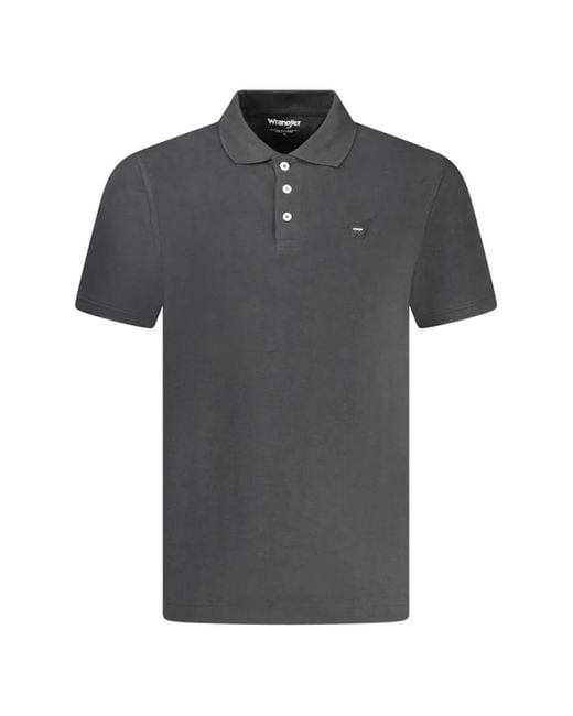 Wrangler Black Logo-Embroidered Cotton Polo Shirt for men