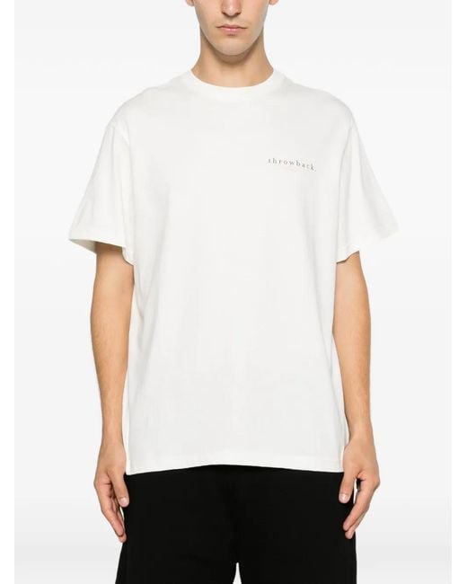 Throwback. White Logo-Print T-Shirt