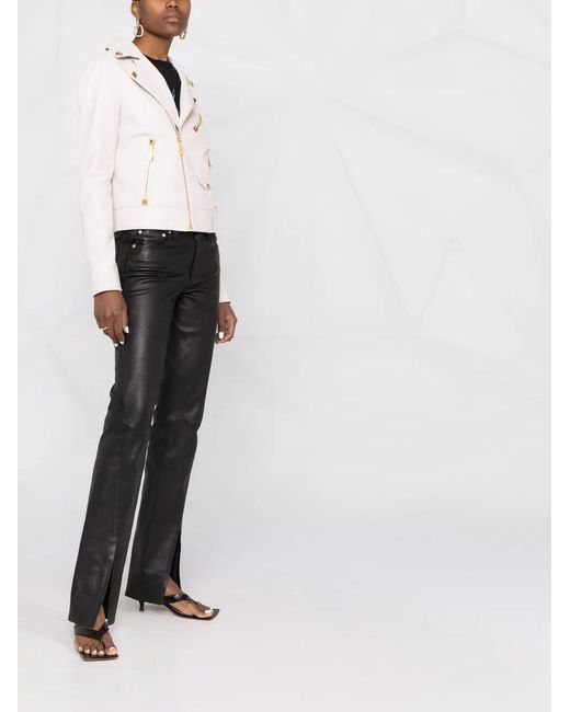 Philipp Plein Natural Studded Biker Jacket