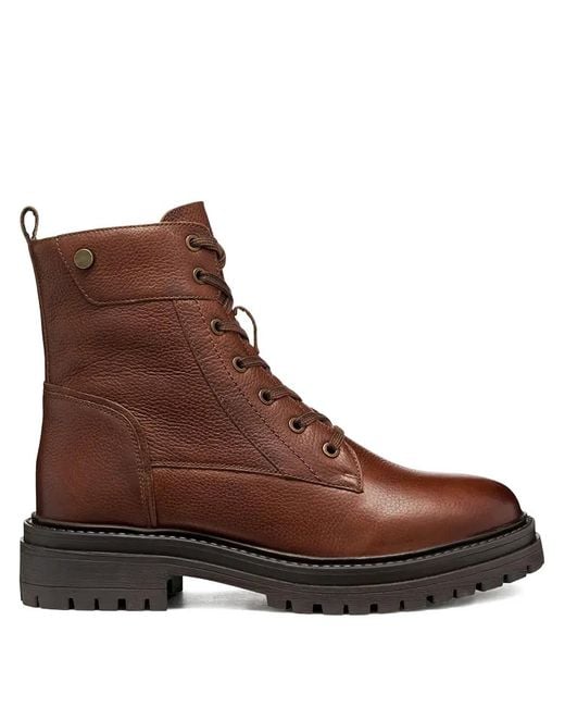 Geox Brown 45Mm Iridea Lace-Up Fastening Lug-Sole Boots