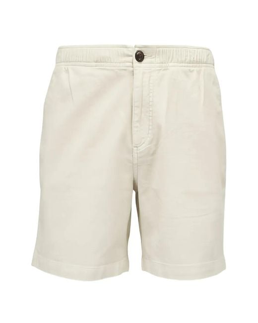Peter Millar White Button Drawstring Shorts for men