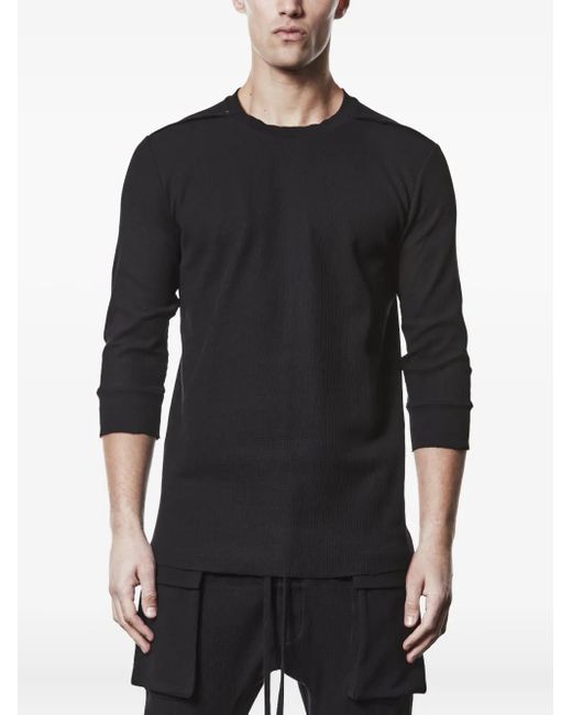 メンズ Thom Krom クロップドスリーブ Tシャツ Black