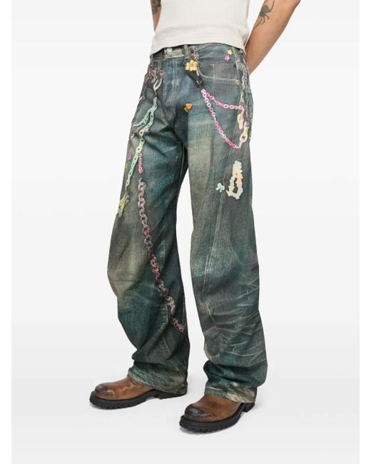 Jeans A Gamba Ampia di Acne in Blue da Uomo