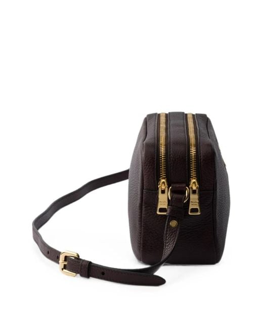 Borsa A Tracolla Piccola Con Doppia Zip di Prada in Black