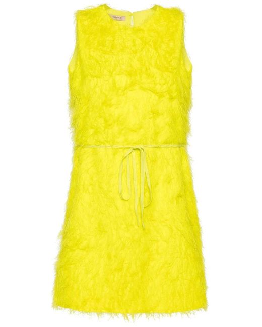 Twinset Yellow Thread-Detail Dress