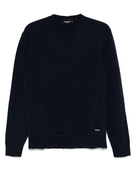 DSquared² Blue Pouch-Pocket Sweater for men