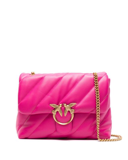 Pinko Pink Love Big Puff Leather Shoulder Bag