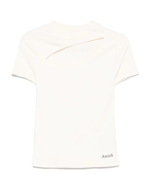 AMISH カットアウト Tシャツ White