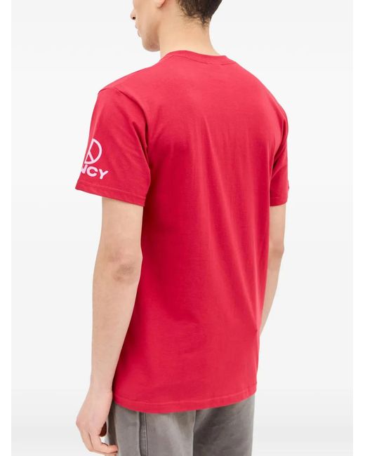 Nancy Ganz Red Text-Print Crew-Neck T-Shirt for men