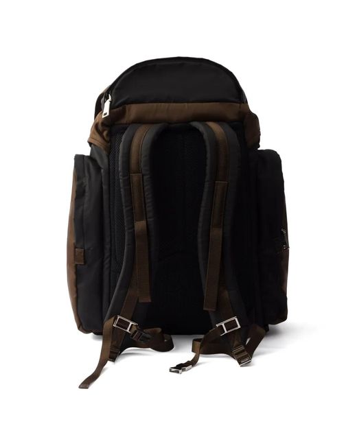 Mochila Con Hebilla Y Placa Del Logo Prada de hombre de color Black
