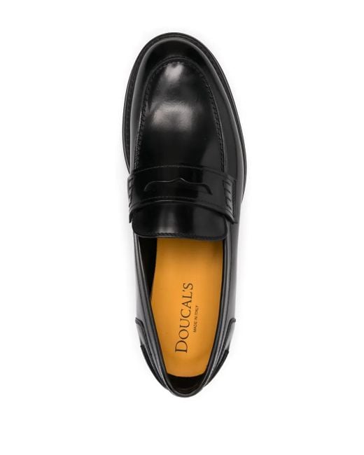メンズ Doucal's レザーローファー Black