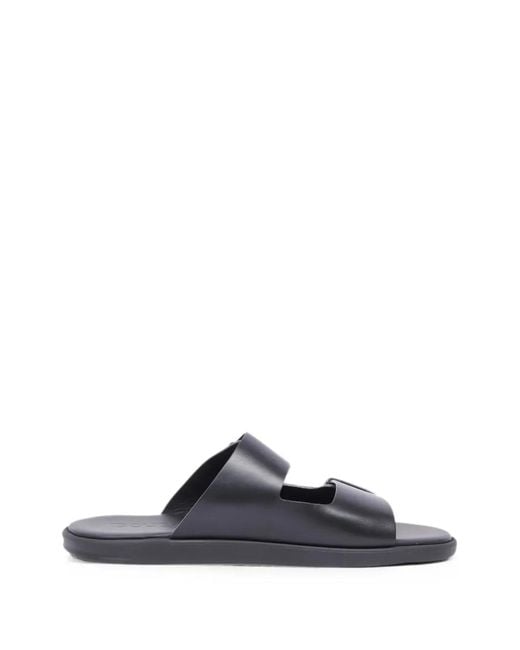 Doucal's White Touch-Strap Leather Sandals for men