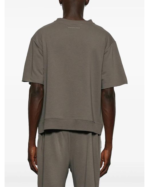 MM6 by Maison Margiela Gray Logo-Embroidered T-Shirt for men