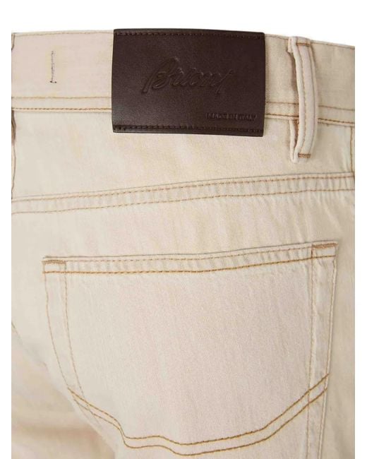 Brioni Natural Patch Pocket Straight-Leg Jeans for men