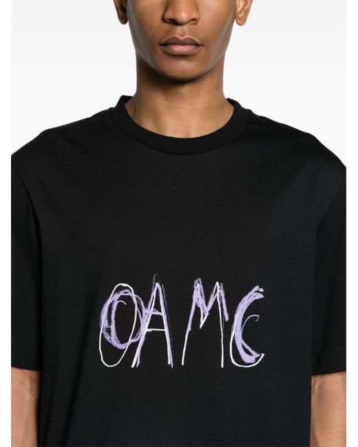 Camiseta con logo estampado OAMC de hombre de color Black