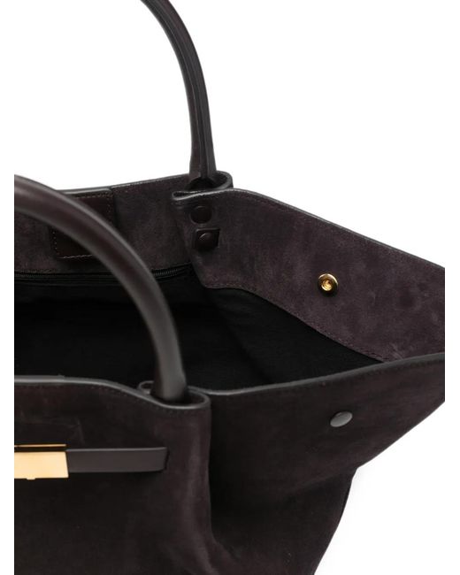 DeMellier London Black Midi New York Suede Tote Bag