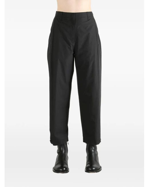 Amomento Black Pleated Button-Cuff Trousers