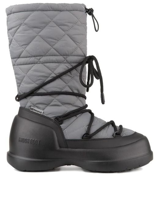 Moon Boot Black Quilted Rain Boots
