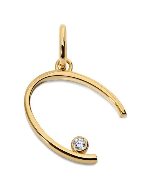 Monica Vinader Metallic Solitaire Initial Pendant