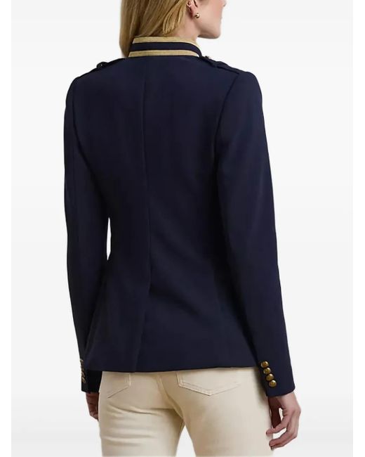 Ralph Lauren Blue Military-Style Buttoned-Up Jacket