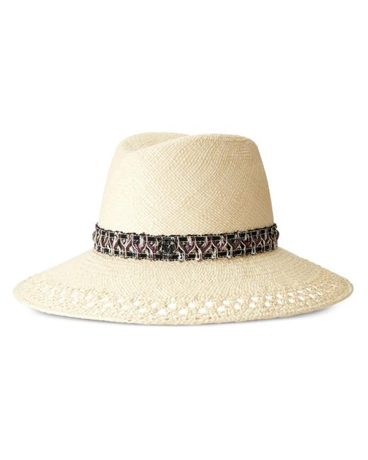 Maison Michel Natural Kate Straw Fedora Hat