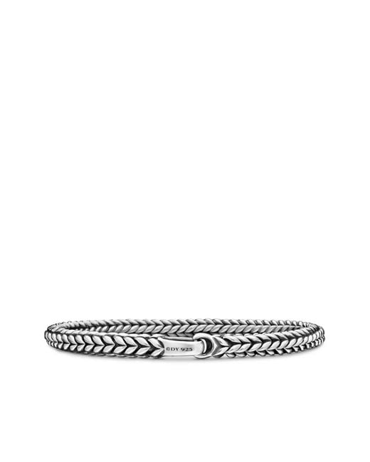 David Yurman White Sterling Chevron Bracelet (6Mm) for men