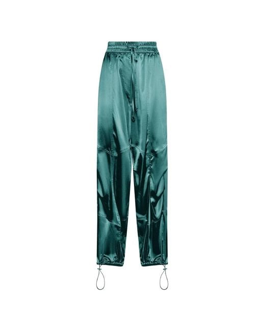 John Richmond Green Panelled Drawstring Track Pants