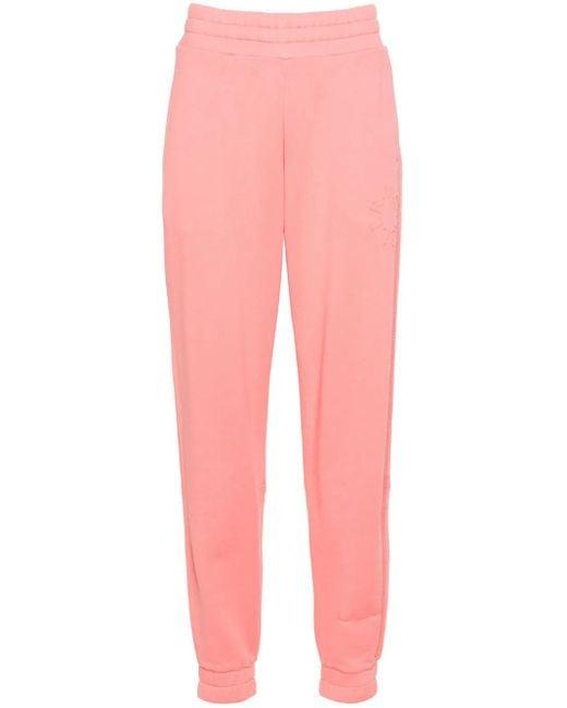 Moncler Pink High-Waisted Logo-Embossed Track Pants