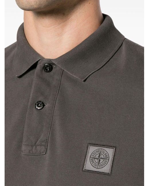 Stone Island Black Polo S/s Slim Fit Clothing for men