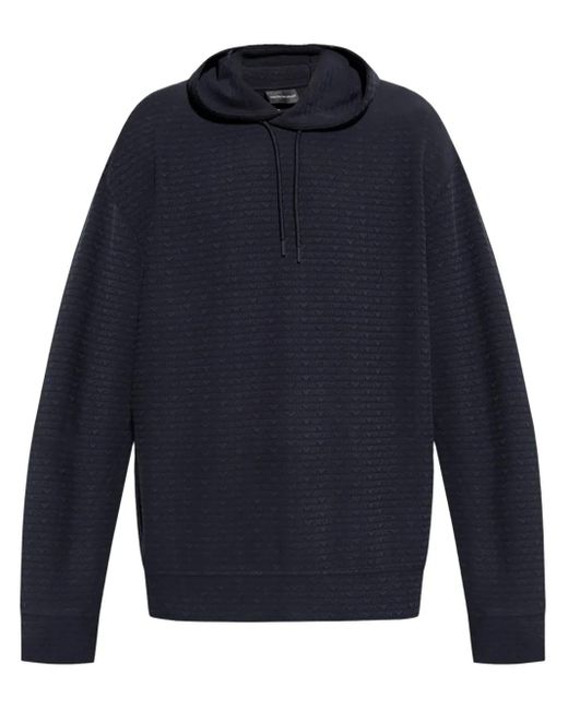 Felpa Con Cappuccio E Logo di Emporio Armani in Blue da Uomo