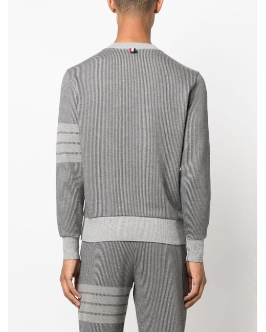 Thom Browne Sweater Met Vier Strepen in het Gray voor heren
