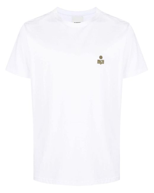 Isabel Marant T-shirt Met Logoprint Van Biologisch Katoen in het White voor heren