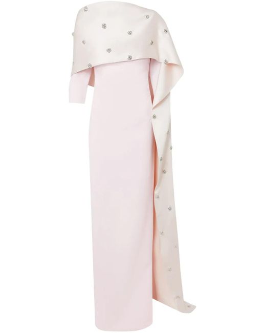Safiyaa Pink Cape-Attached Dress