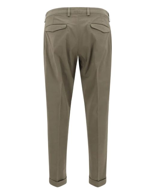 Cruna Green Pleated Cotton Trousers for men